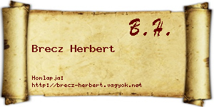Brecz Herbert névjegykártya